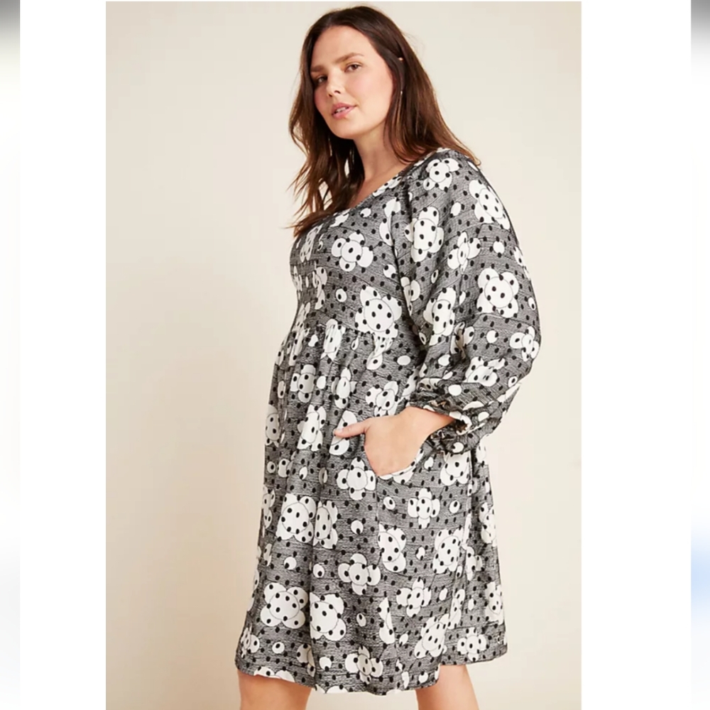 Anthropologie Retro Square Neck Babydoll Dress - Picture 3 of 16